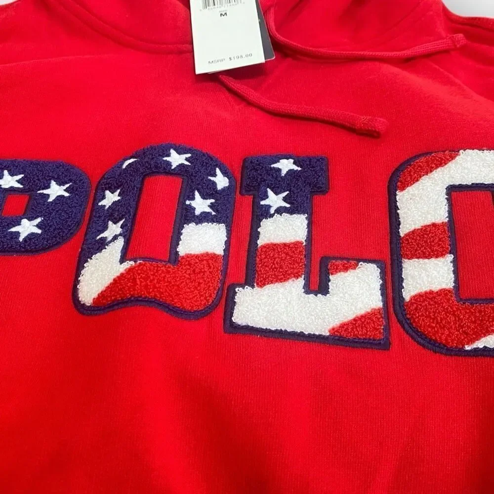 Polo Ralph Lauren Americana Fleece Hoodie Mens size Medium New with Tags